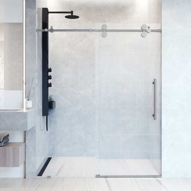 VIGO Elan 56" to 60" W x 74" H Frameless Sliding Shower Door