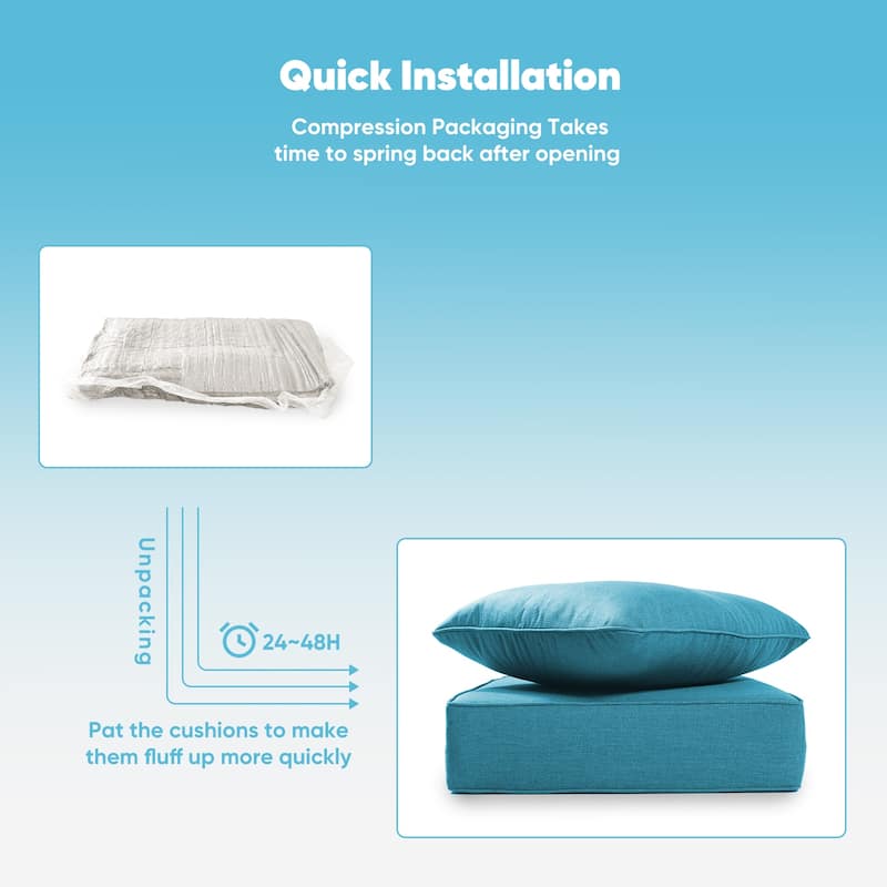 Pocassy 22"x24"x6" Inch Thick Cushions Indoor Outdoor Pillows Cushion