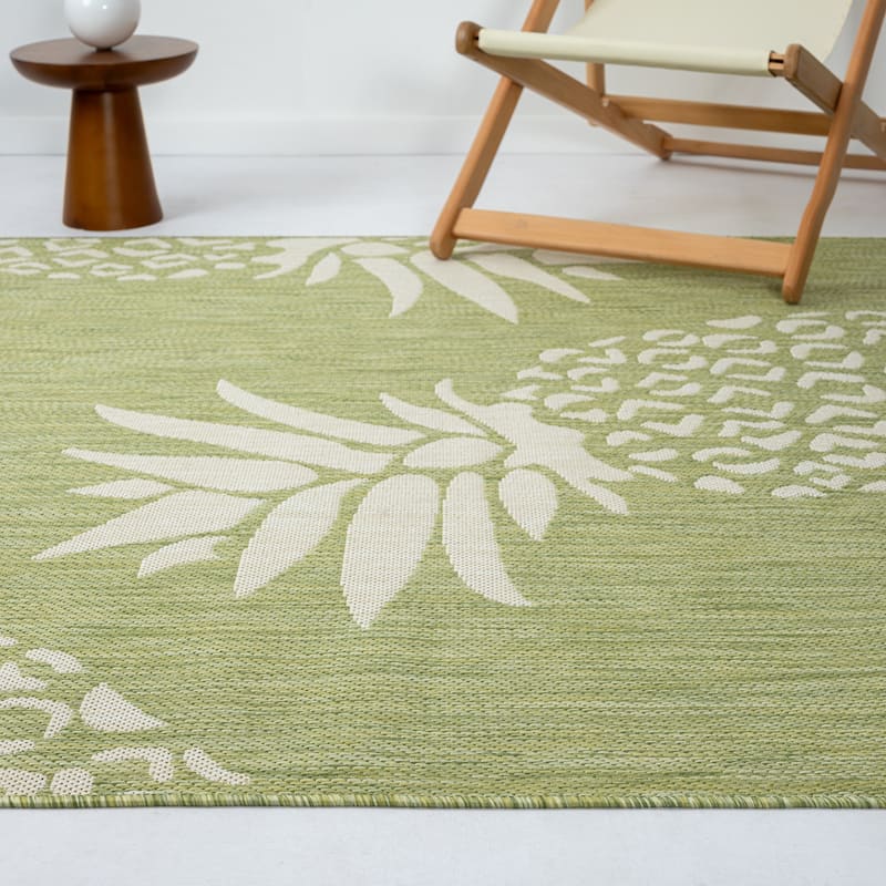 Sevita Isola Tropical Pineapple Green/Ivory Indoor/Outdoor Area Rug
