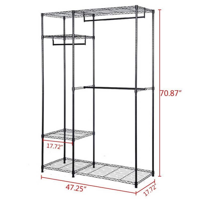 4 Tiers Clothes Rack Freestanding Clothes Garment Organizer - 4 Tiers
