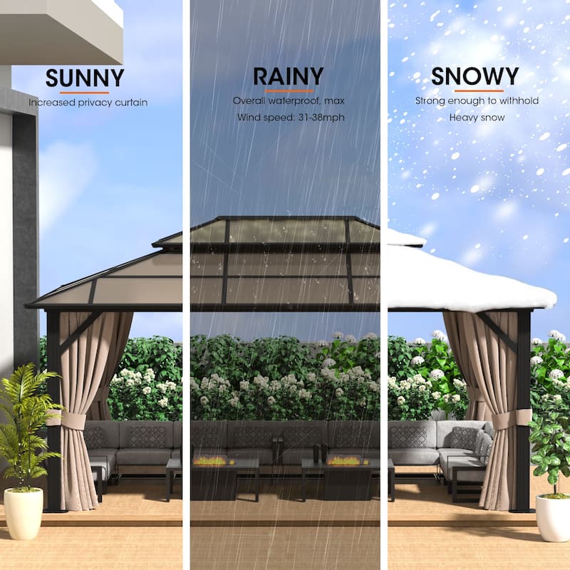 12'x16' Outdoor Hardtop Gazebo