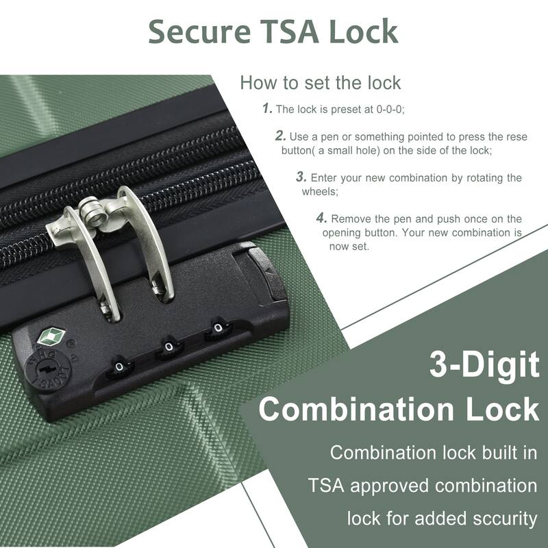 Luggage Sets, 3 Piece Luggage Expandable Suitcase Set, ABS Hardshell 4-Wheel Spinner Luggage with TSA Lock