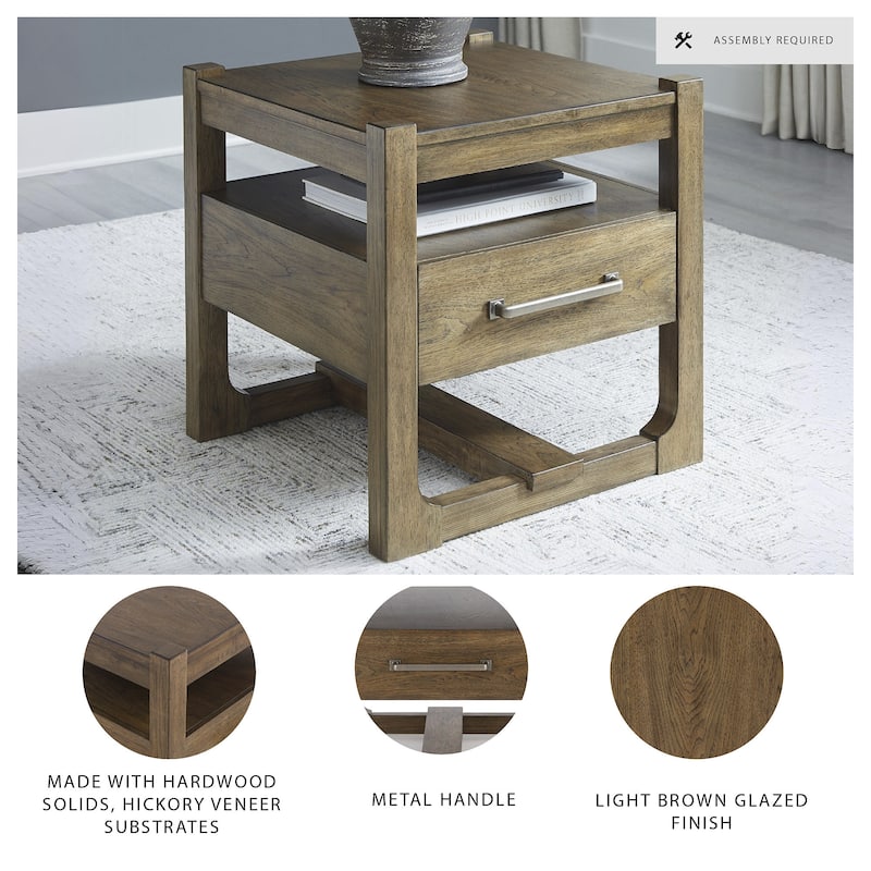 Signature Design by Ashley Cabalynn Light Brown End Table - 24"W x 24"D x 24"H