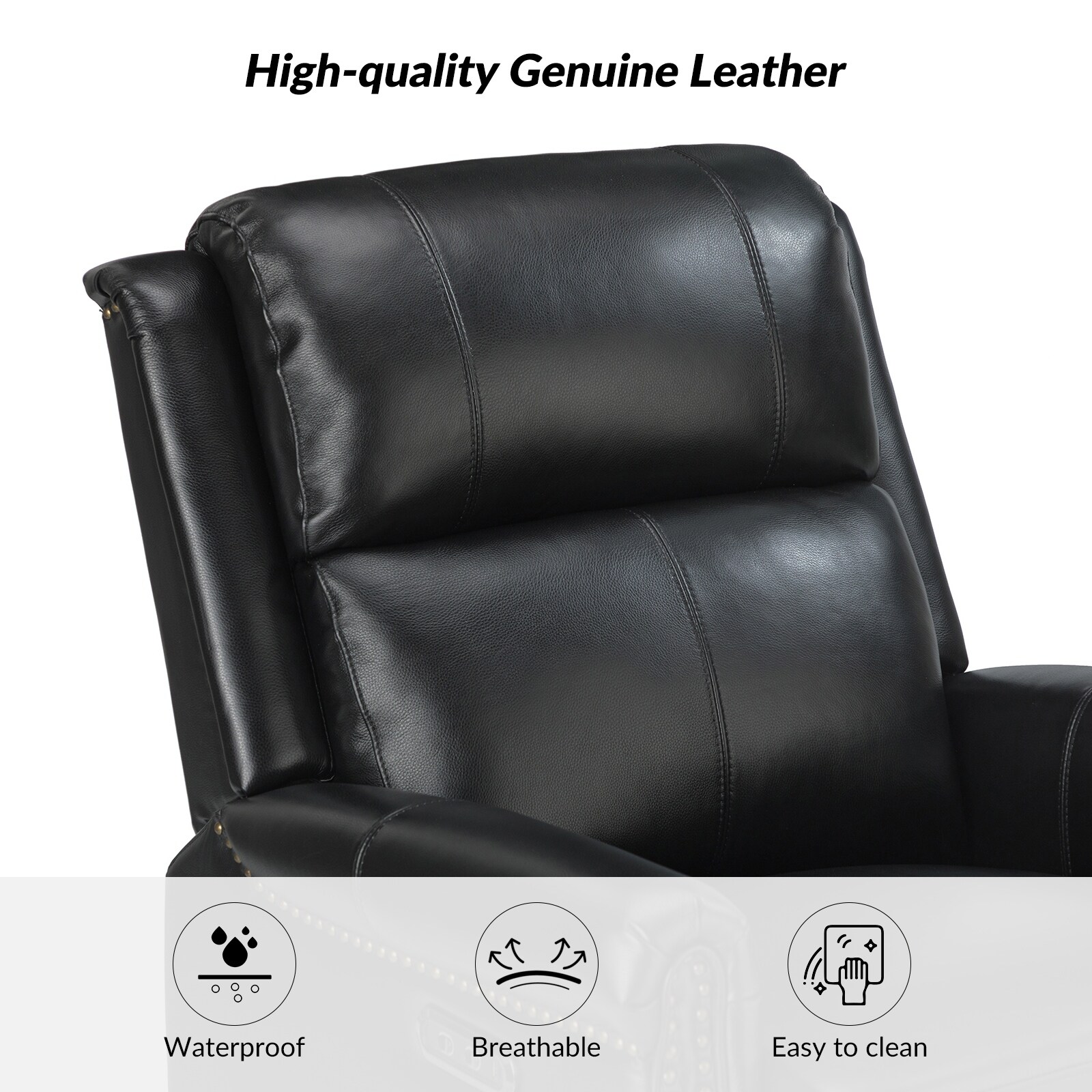 Renaro black leather chair new arrivals