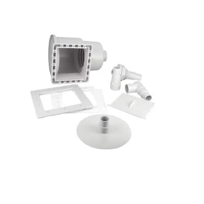 11.5" White HydroTools Above-Ground Swimming Pool ABS Thru-Wall Skimmer