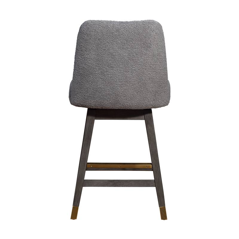 Amalie Upholstered Bar Stool, Swivel Counter Chair with Solid Wood Frame