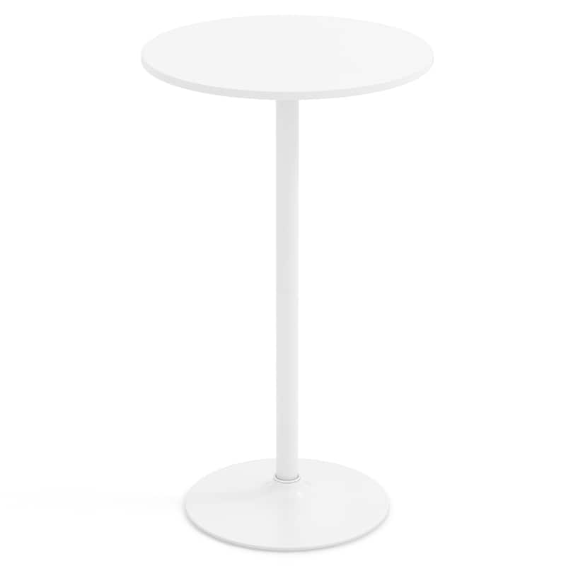 White MDF Metal Bistro Table with Stable Round Base - Single