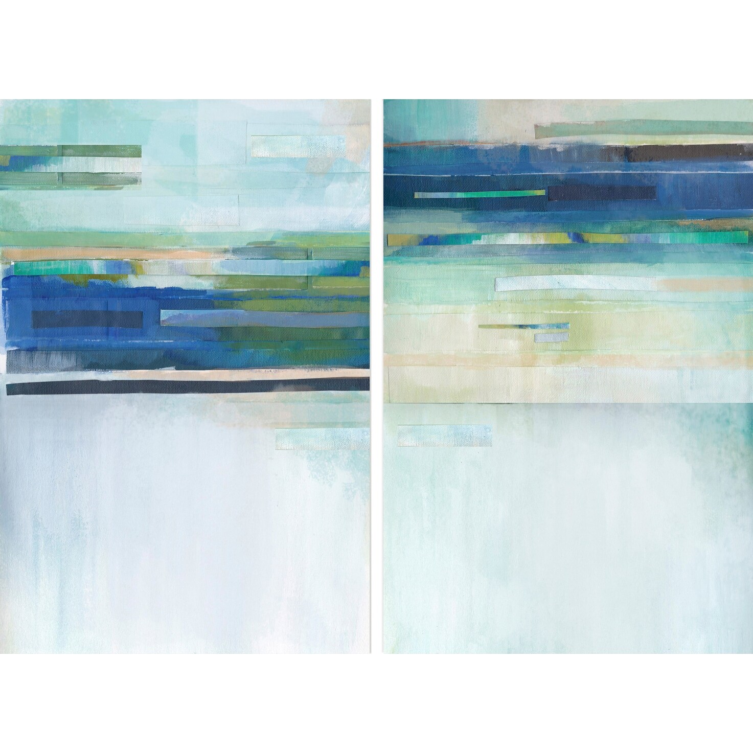 Marmont Hill Mh Wags 21 C 60 45 X 60 Two Panel Frameless Giclee Abstract Print On Canvas Blue