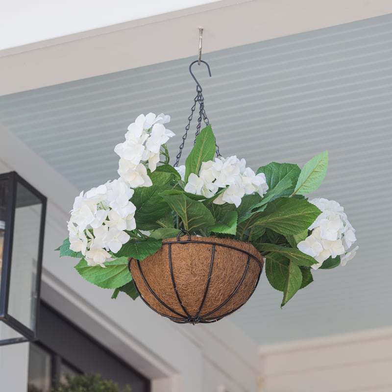 Faux Floral Hanging Basket