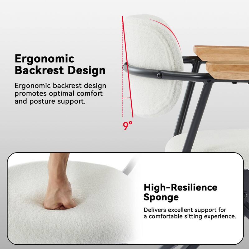 Modern Upholstered Swivel Chair With Solid Wood Arms And Metal Frame
