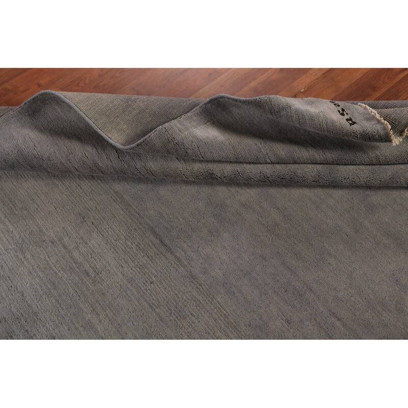 Gray Modern Gabbeh Oriental Area Rug Handmade Wool Carpet - 5'0" x 6'6"