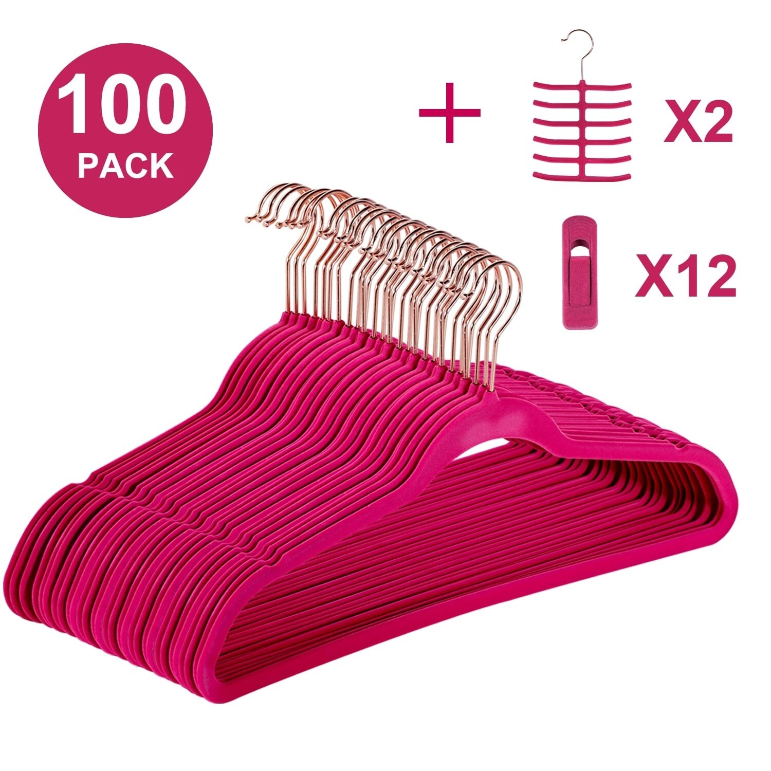 Non Slip Velvet Hangers ,100-Pack Black 17.7 x 9.3 x 0.2 inch