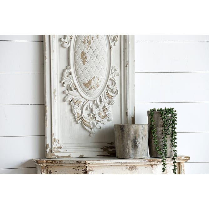 Bohemian Style Large Art Board Wall Decor Rectangular Sculpture with White Finish, for Birthday and Housewarming Party