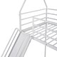 preview thumbnail 12 of 11, Modern White Twin Over Twin House Bunk Bed With Convertible Ladder and Slide