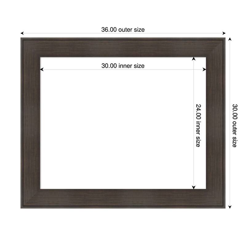 Amanti Art William Rustic Woodgrain Framed Dry Erase Magnetic Board - 36 x 30 in
