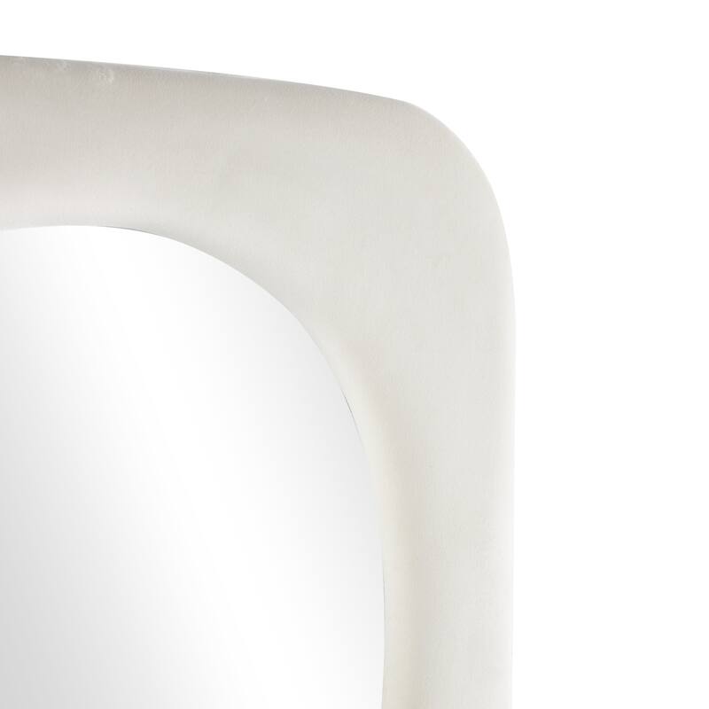 Black or White Velvet Wavy Room Floor Mirror
