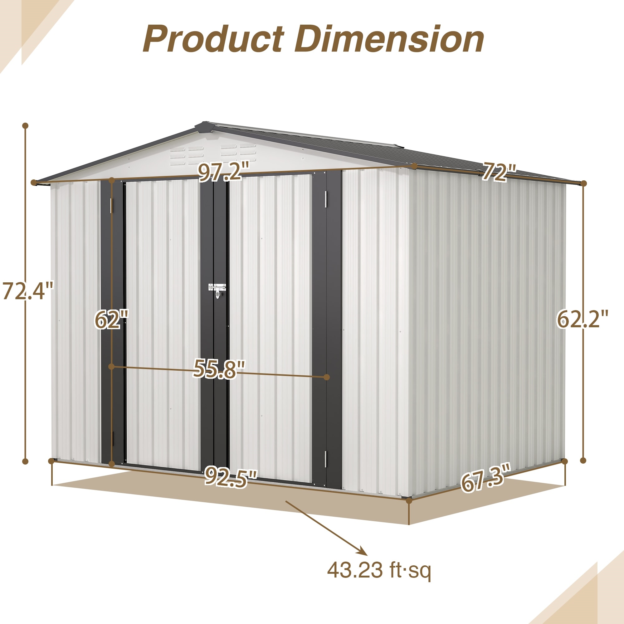 8x6 FT Outdoor Storage Shed - On Sale - Overstock - 43381848