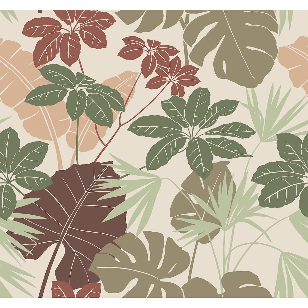 A-Street Prints Medellin Neutral Rainforest Floor Wallpaper - N/A
