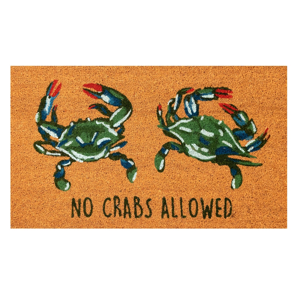 Liora Manne Natura No Crabs Allowed Outdoor Mat Natural 18"X30"