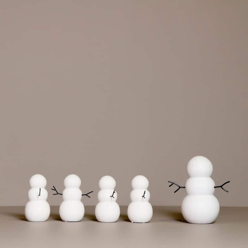 Small Ceramic Snowman Christmas Tabletop Figurine - 4.25" - White