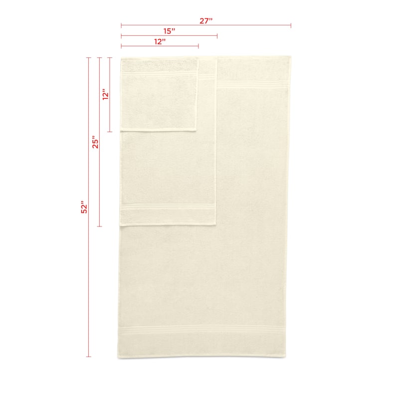 Superior Miami 100% Cotton 6-Piece Towel Set - Lightweight & Quick Drying