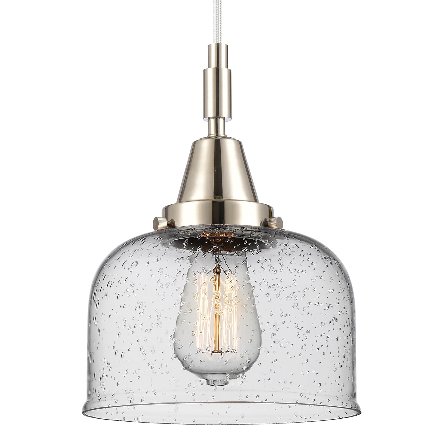 Innovations Lighting 447-1P-G74 Bell 8" Wide Mini Pendant with Clear,