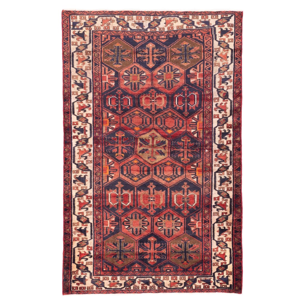 ECARPETGALLERY Hand-knotted Konya Anatolian Dark Navy, Red Wool Rug - 5'3 x 8'6