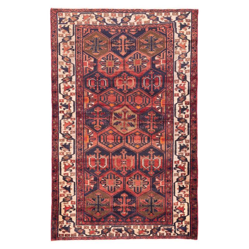 ECARPETGALLERY Hand-knotted Konya Anatolian Dark Navy, Red Wool Rug - 5'3 x 8'6