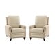 preview thumbnail 13 of 57, Cigar Mid-century Modern Genuine Leather Recliner with Solid Wood Legs and Nailhead Trim Set of 2 by HULALA HOME