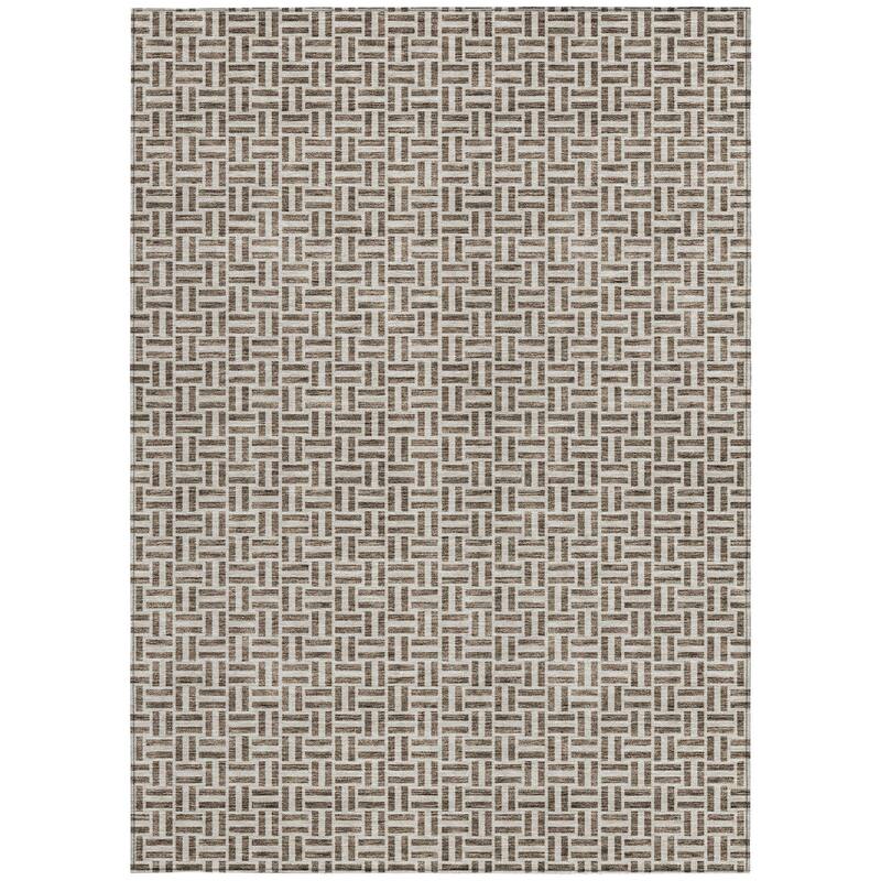 HomeRoots Geometric Transitional Rectangle Outdoor Rug