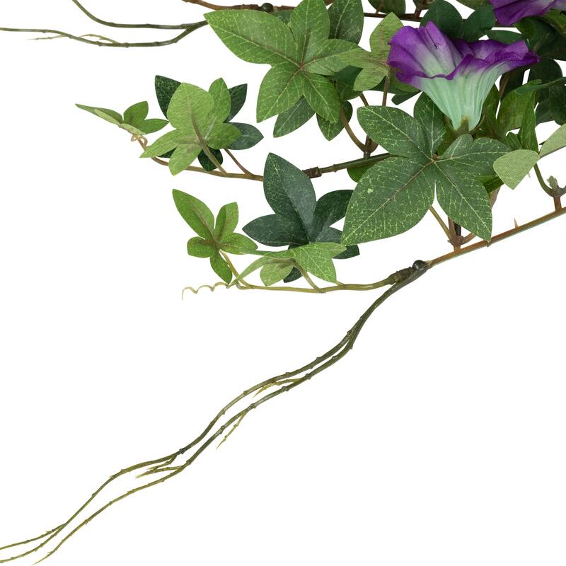 20" Purple Petunia UV Protected Artificial Hanging Floral Bush