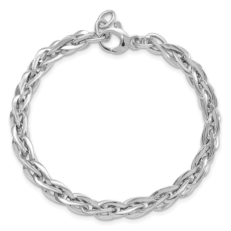 Curata 6mm 14k White Gold Polished Bracelet 7.5 Inch