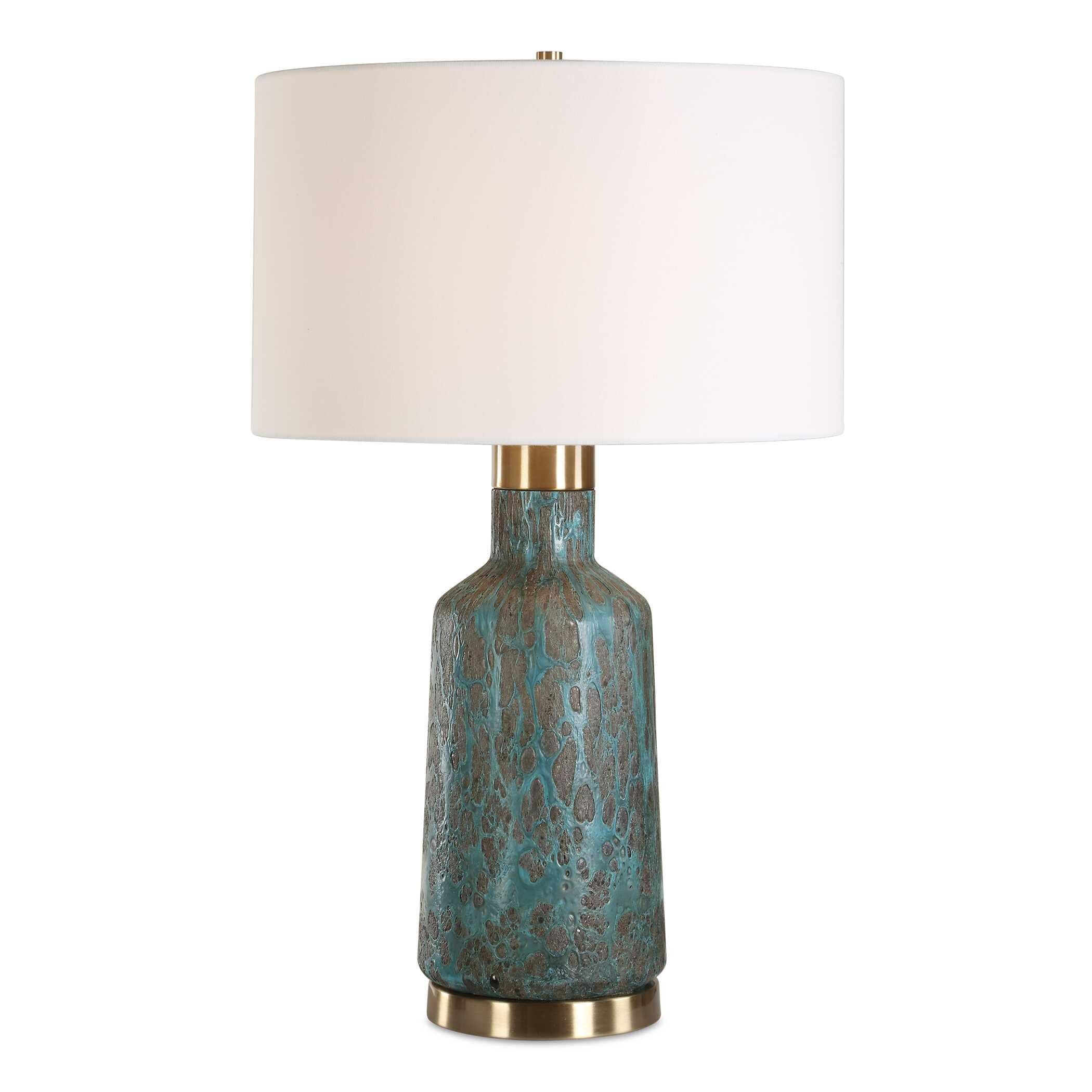 Uttermost Dauphine Cracked Teal Table Lamp - N/A