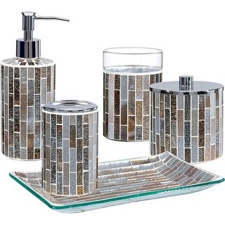 Mosaic Glass Bathroom Accessories Set - Bed Bath & Beyond - 39995290