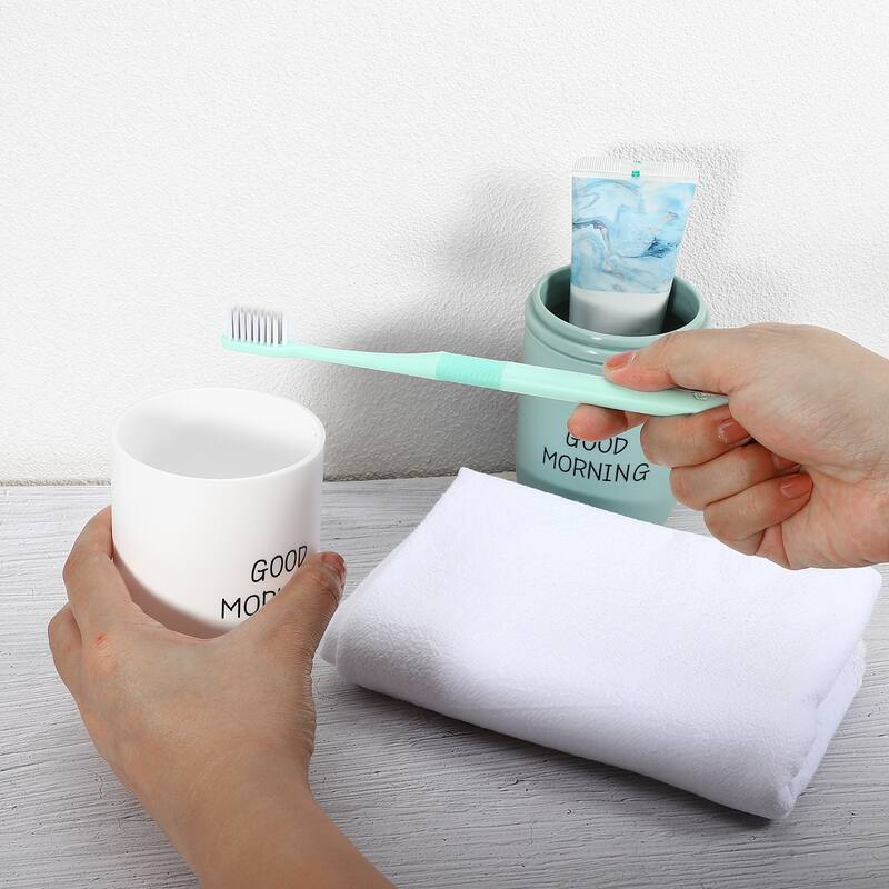 Toothbrush Travel Case, Plastic, Lightweight Traveling Toothbrush Holders Case, 7.87"x2.87" - White, Green