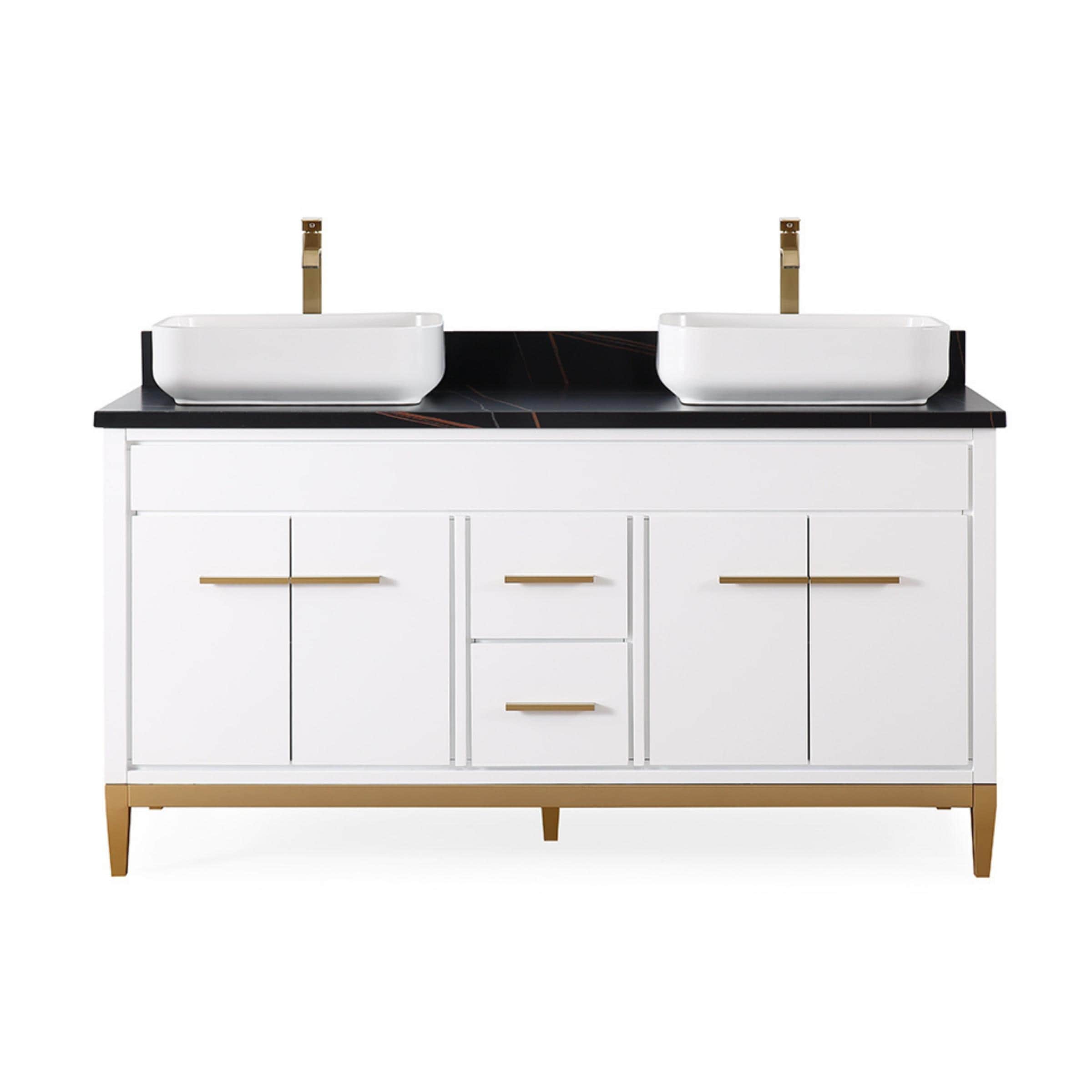 60" Tennant Brand Vessel sink Beatrice Double Sink Vanity