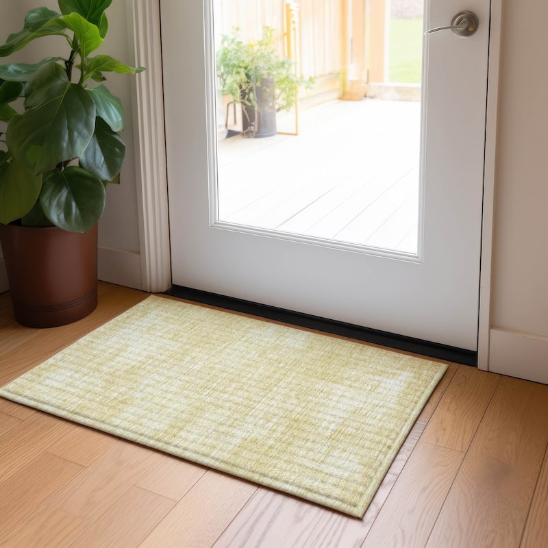 Machine Washable Indoor/ Outdoor Chantille Abstract Solid Rug