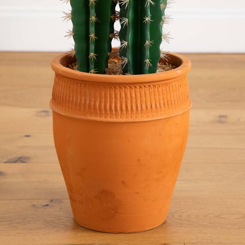 Cactus Artificial Plant with Terracotta Planter - 5'