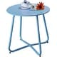 preview thumbnail 10 of 47, Clihome Weather-resistant Outdoor Steel Round Side Table Blue