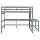 preview thumbnail 10 of 19, Full Size High Loft Bed with Built-in Desk and Ladders