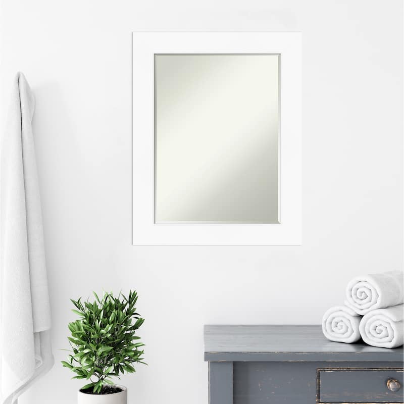 Petite Bevel Bathroom Wall Mirror - Cabinet White Frame - Cabinet White - 23 x 29 in