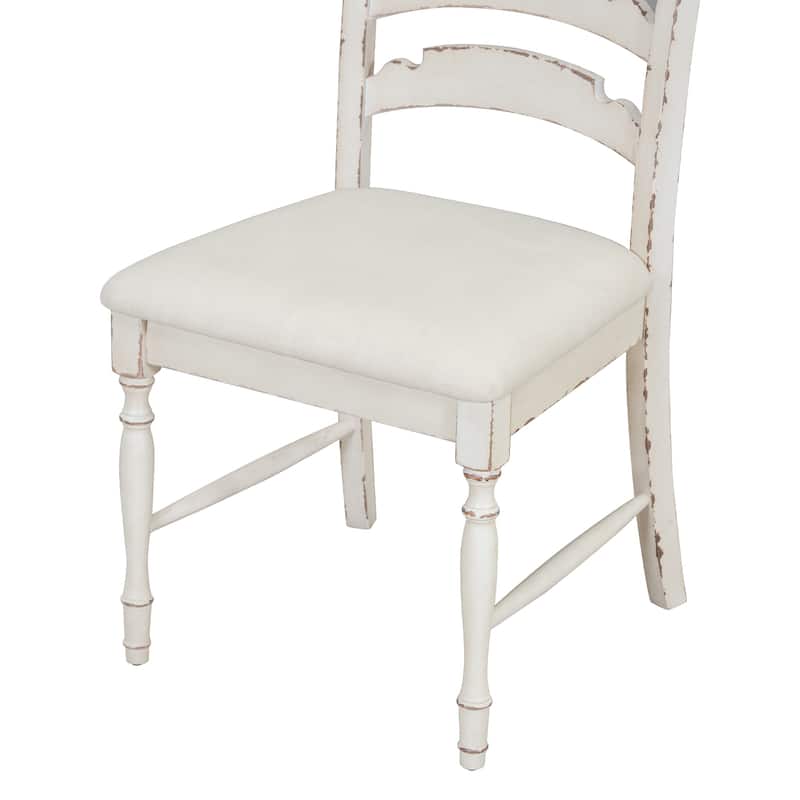 Vintage Distressed 4-Piece Dining Chairs with Padded Seat, Set of 4 Accent Chairs with Serrated Back