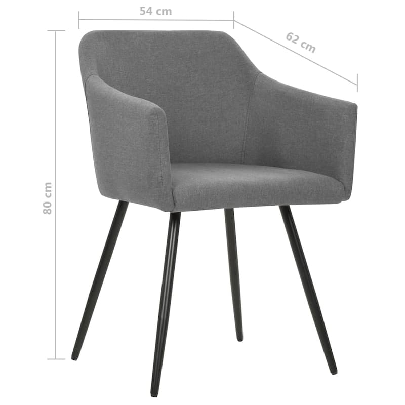 vidaXL Dining Chairs Upholstered Chair with Metal Legs for Living Room Fabric - 21.3" x 24.4" x 31.5"