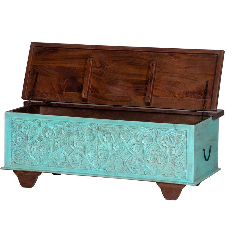 Maadze Shabby Chic 42.5 inch long Carved Storage Trunk