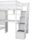 preview thumbnail 33 of 32, Twin over Twin Bunk Bed with Built-in Desk and Storage Staircase, L-Shaped Bunk Bedframe with Storage Compartments and Shelves