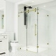 preview thumbnail 43 of 97, VIGO Winslow Frameless Sliding Shower Enclosure 35"D x 46"W x 74"H - Matte Brushed Gold