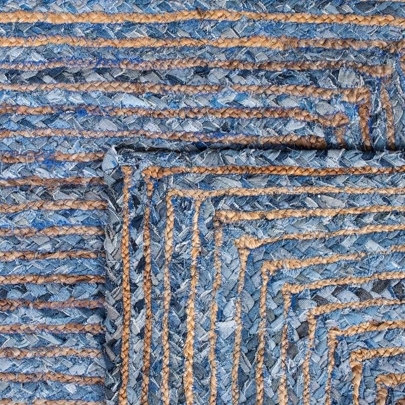 SAFAVIEH Handmade Cape Cod Marget Boho Coastal Jute Rug - 2'3" x 14' Runner - Blue/Natural - Runner