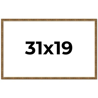 31x19 Frame Gold Kingsley Distressed Solid Wood Picture Frame Width