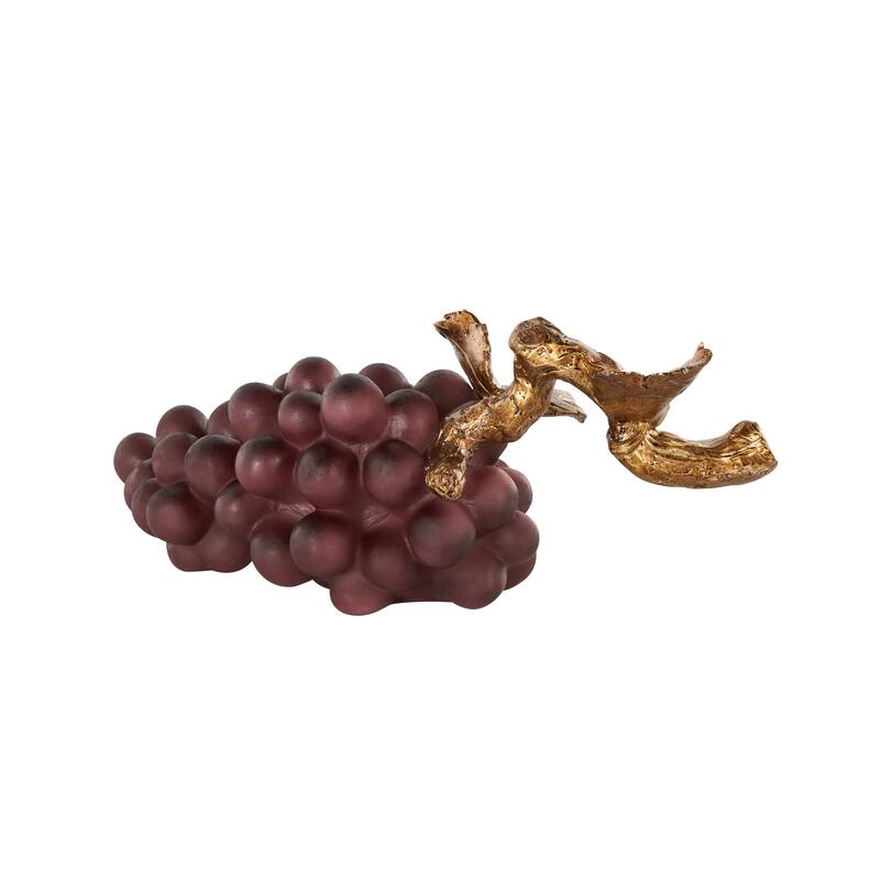 Purple Polystone Grape Fruit Decorative Sculpture with Gold Stem