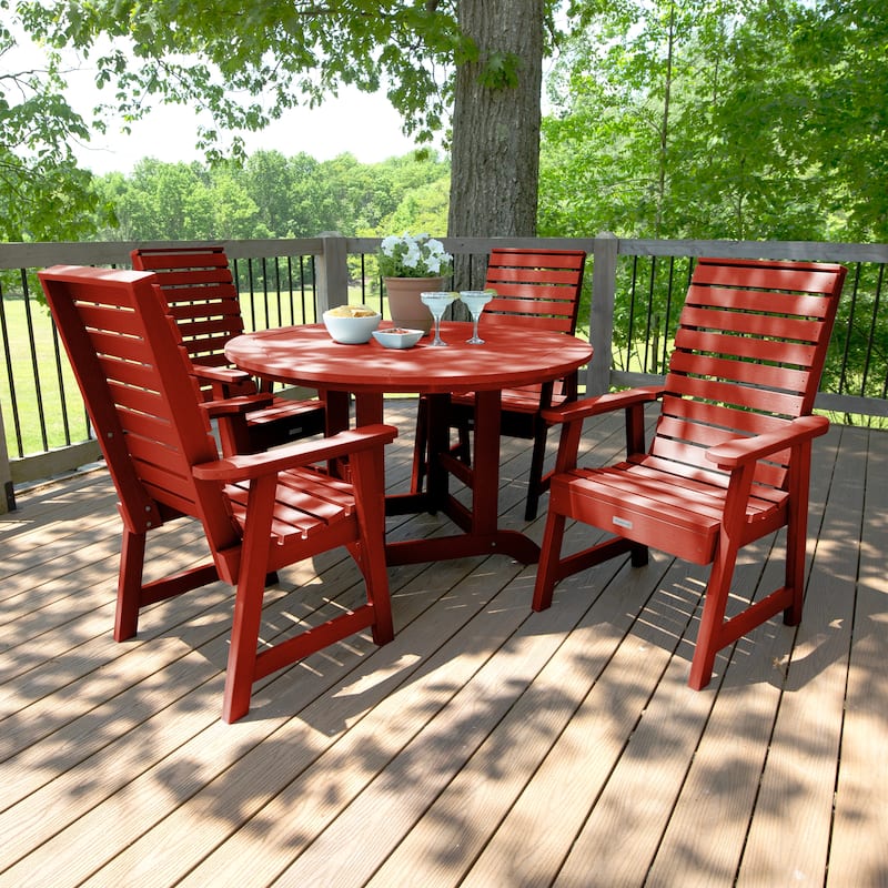 Weatherly 5-piece Outdoor Dining Set - 48" Round Table, Dining-height